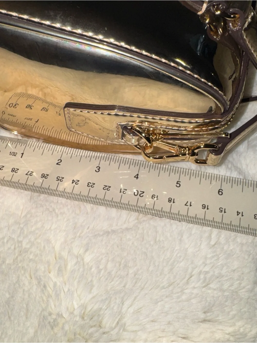 Michael Kors Metallic Gold Dome Satchel Crossbody Bag